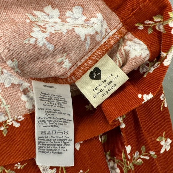 Large Madewell, floral, corduroy, long sleeve blouse - Picture 8 of 11